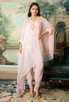 Light Pink Embellished Chinon Silk Co-Ord Set