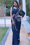 One Side Sleeves Drape Saree