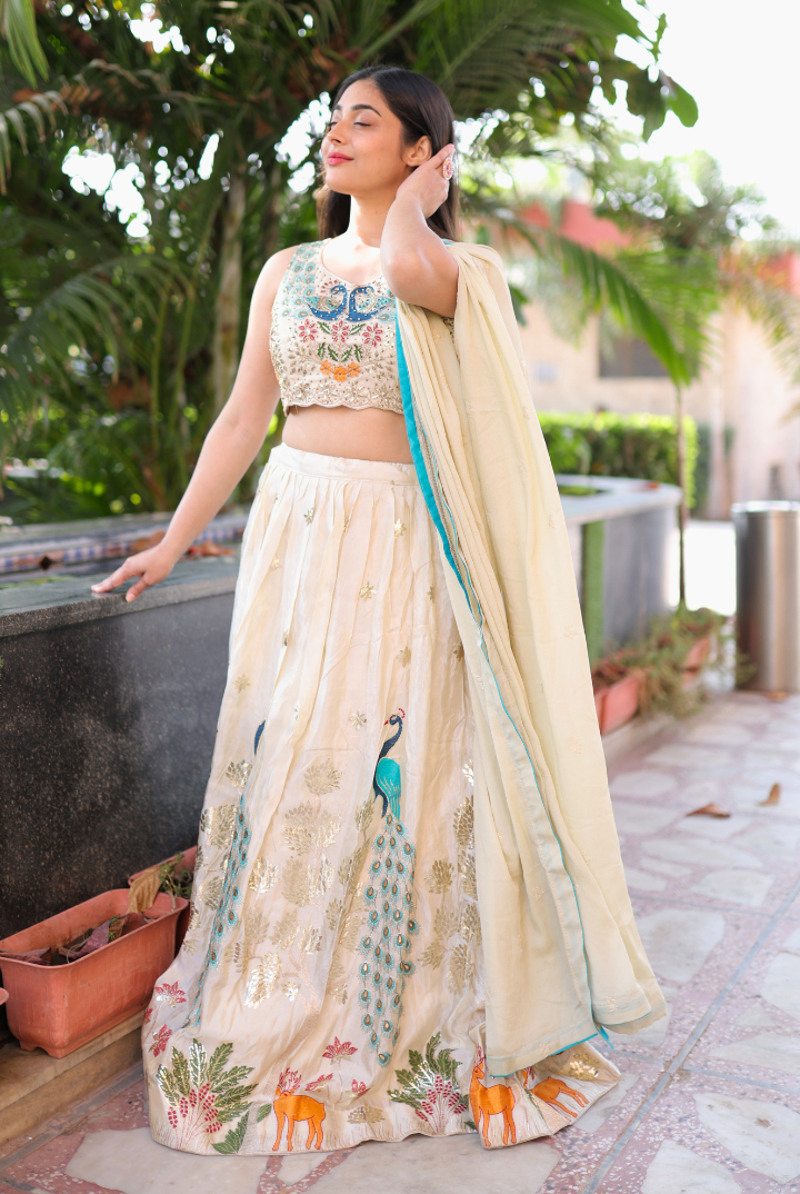 Enchanted Garden Embroidered Lehenga Set