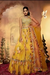 Golden Sunrise Floral Lehenga